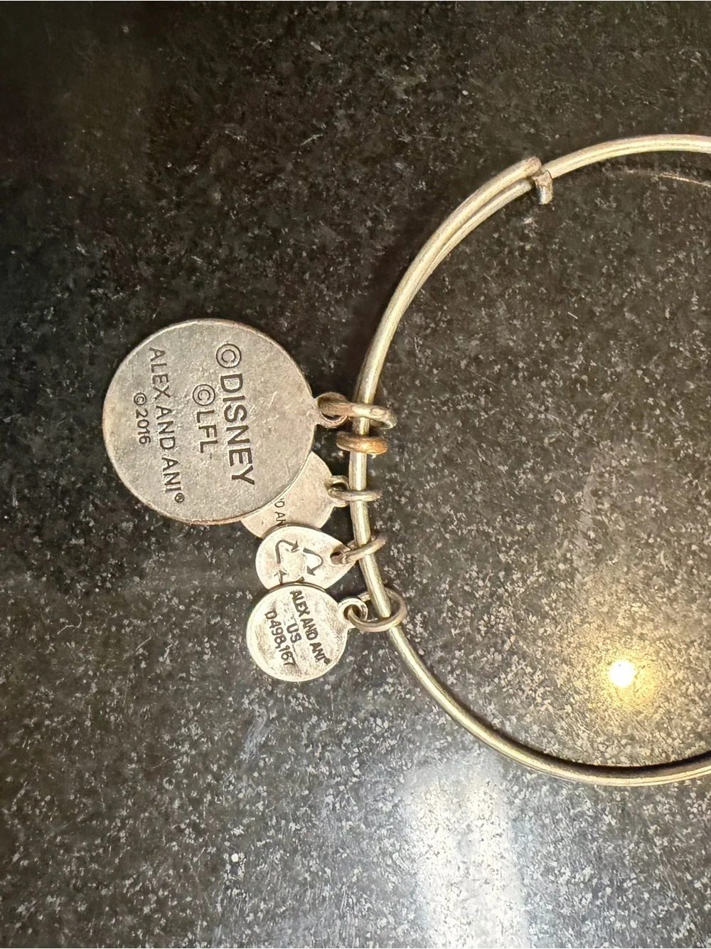Alex and Ani Silver-Tone Charm Bangle with 'I Love You I Know' Pendant